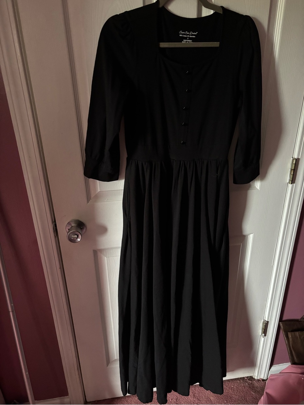 Super Cute Dresses Black Long-Sleeve Maxi Dress